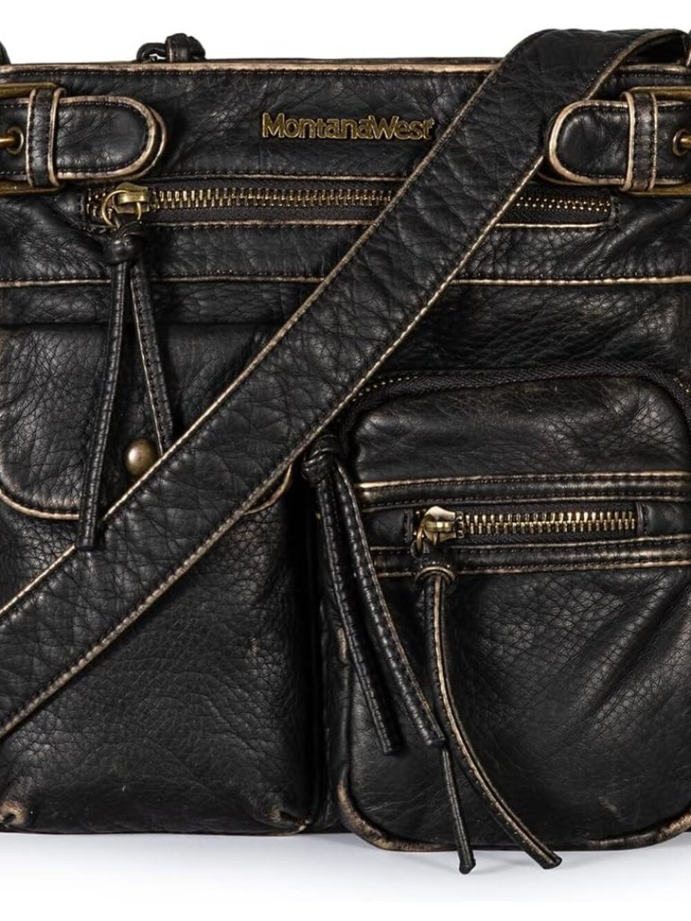 Crossbody Bag for Women Soft Washed Leather Multi Pocket crossbody handbags